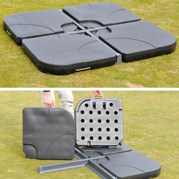 Mendler 'Meran Pro' Sonnenschirm, Gastronomie Marktschirm ohne Volant Ø 5m Polyester/Alu , mit Schirmständer, Grün Bild 6