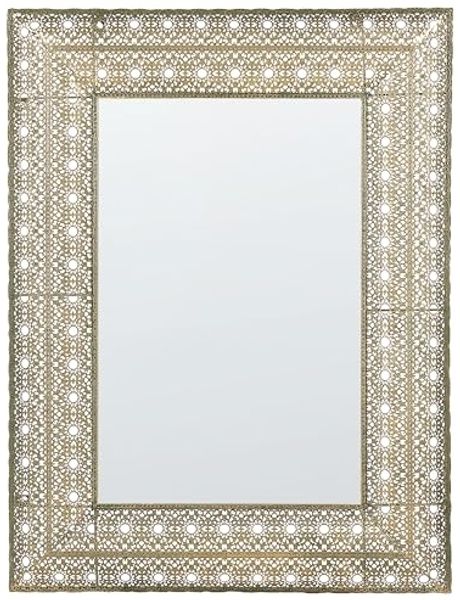 Wandspiegel DEHRADUN 69 cm 90 cm Metall Gold