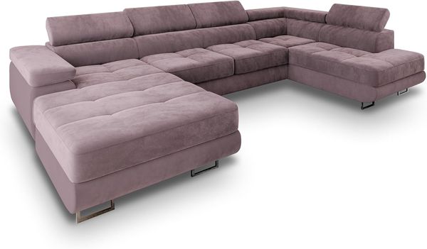 Masseno Ecksofa CASONE mit Schlaffunktion U-Form, Sofa mit Bettkasten