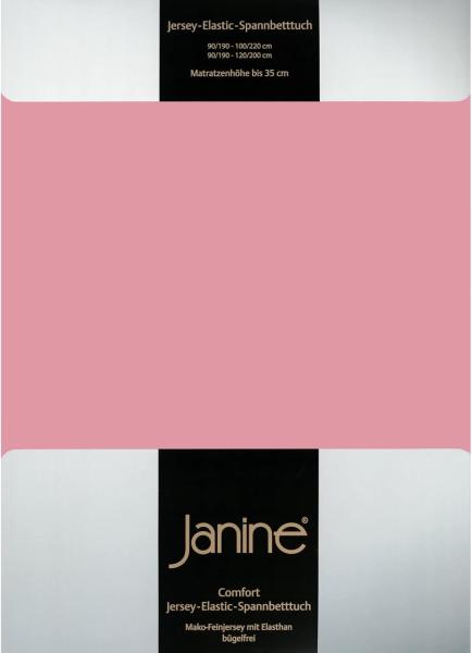 Janine Spannbetttuch Comfort - Elastic-Jersey, Mako-Feinjersey, Bettlaken Rosa 150x200cm