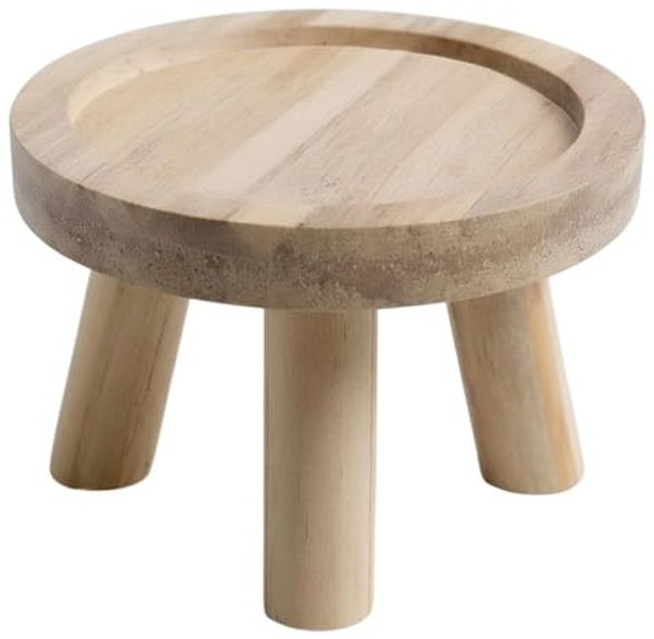 Spetebo Blumenhocker rund natur mit 3 Beinen - Ø 20 cm (Anzahl, 1 St, Stück), Stabiler Stand auf 3 Beinen
