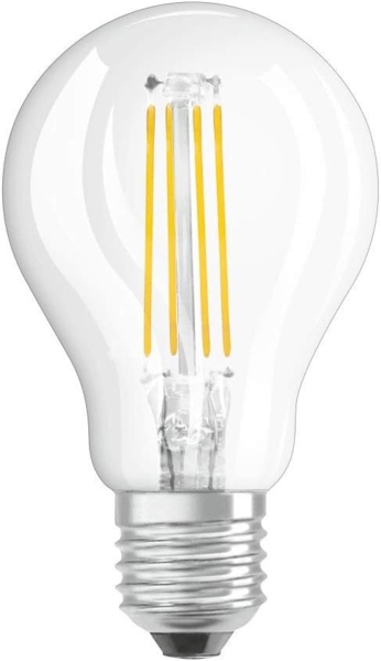 OSRAM Dimmbare Filament LED Lampe mit E27 Sockel, Warmweiss (2700K), Tropfenform, 5W, Ersatz für 40W-Glühbirne, klar, LED Retrofit CLASSIC P DIM, 1 Stück (1er Pack), Warmweiß