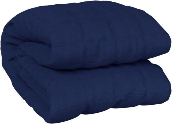 vidaXL Gewichtsdecke Stoff, 1 x Gewichtsdecke, Dunkelblau, 135x200 cm, Baumwolle, 10 kg