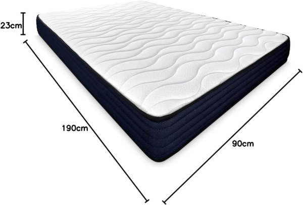 mattfy - Wendbare viskoelastische Matratze Kloe 90x190, Festigkeit und Komfort, Winter/Sommer, Höhe 23 cm Bild 3