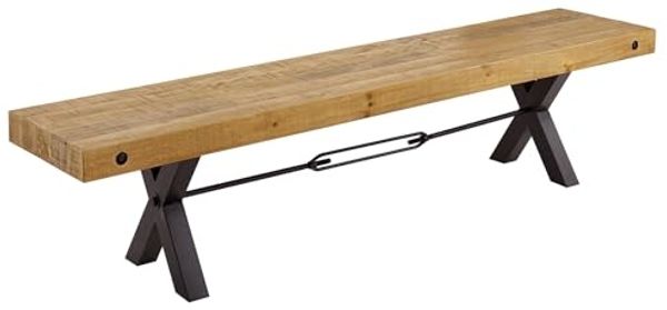 riess-ambiente Sitzbank THOR 200cm vintage braun / schwarz (Einzelartikel, 1-St), Esszimmer · Massivholz · Metall · Industrial Design