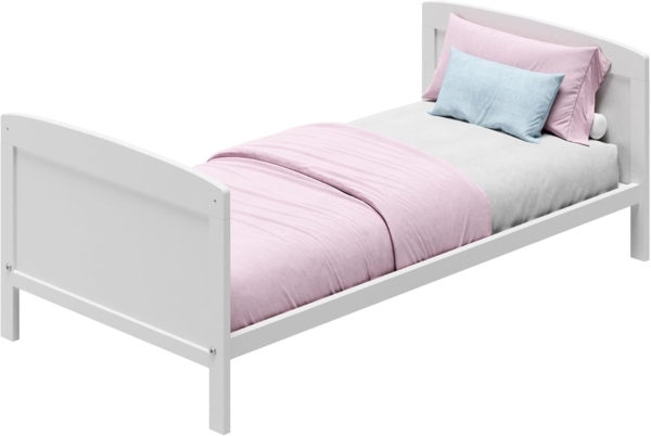 Kids Collective Kinderbett Babybett 60x120/70x140 cm umbaubar zu höhenverstellbares Lattenrost, 70x140 cm Weiß mit Matratze von Geburt bis 6. Lebensjahr Bild 7