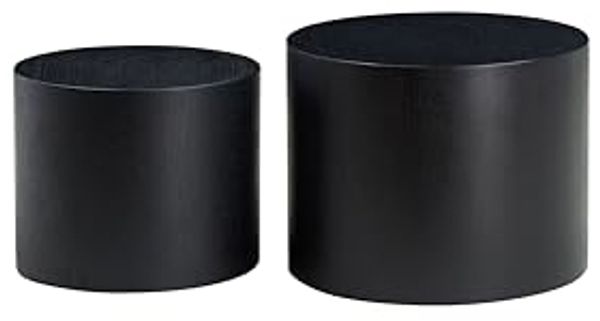 NJLyuhome Couchtisch Schwarzer runder Beistelltisch-Set, Nesting Tische im Trend-Design (2-St)