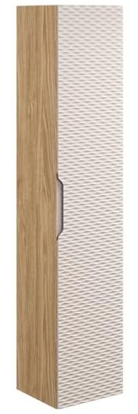 Lomadox Hochschrank OLUO-56-BEIGE Badschrank, 1-türig, Eiche mit beige, 3D-Struktur