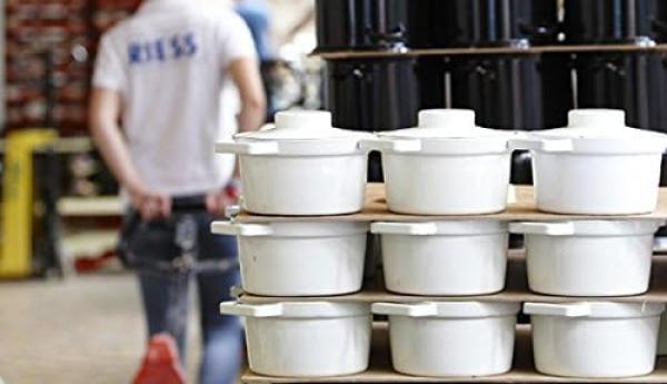 Riess Emailletopf Aromapot 24 cm 3,5 l leichtes Grau Bild 2