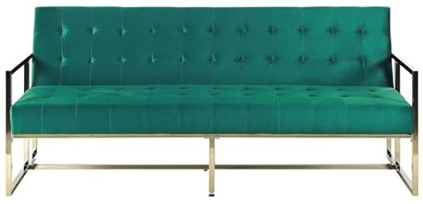 Schlafsofa 3-Sitzer Samtstoff smaragdgrün MARSTAL