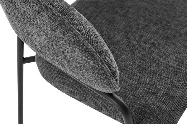 byLIVING Stuhl 2-er Set Curve/Webstoffbezug, Gestell Metall pulverbeschichtet/Esszimmerstuhl/Küchenstuhl/Maße: B 60 x H 86 x T 58 cm (Dunkelgrau) Bild 8