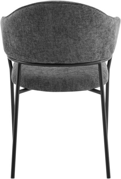 byLIVING Stuhl 2-er Set Curve/Webstoffbezug, Gestell Metall pulverbeschichtet/Esszimmerstuhl/Küchenstuhl/Maße: B 60 x H 86 x T 58 cm (Dunkelgrau) Bild 4