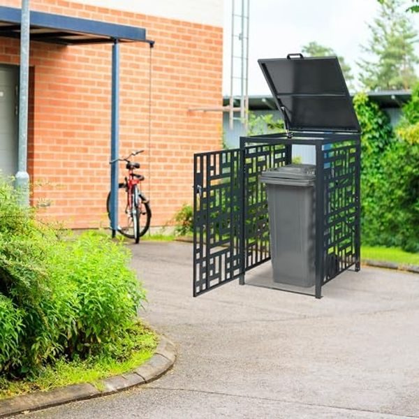 Mülltonnenverkleidung Bernalda für 1 Tonne Stahl Anthrazit [casa. pro]