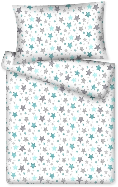 KiGATEX Kinderbettwäsche Stars Vario, 100% Baumwolle, 40x60 cm/100x135 cm