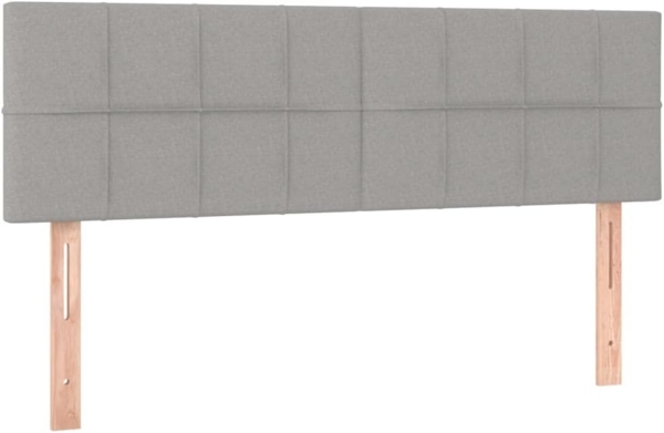 vidaXL Boxspringbett mit Matratze Hellgrau 140x200 cm Stoff 3140617 Bild 6