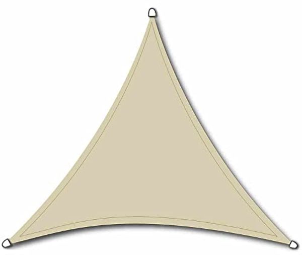 Solino Sonnensegel 3,6 m ecru dreieckig inkl. Edelstahl Zubehör HDPE 180 g/m² UV-Schutz bis 95 %