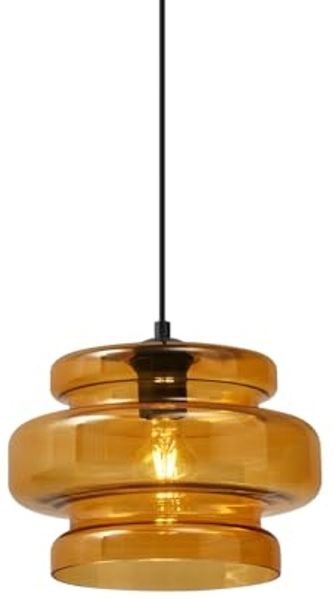 Qazqa Pendelleuchte Denise, ohne Leuchtmittel, Extra-Warmweiß, QAZQA Hängeleuchte, e27, Orange, Glas, Retro