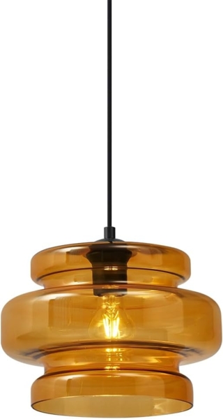 Qazqa Pendelleuchte Denise, ohne Leuchtmittel, E27, Orange, Retro, Glas, 1-flammig