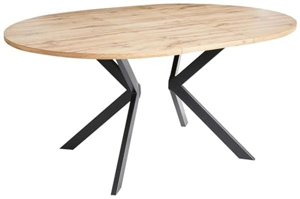Ausziehbarer Esstisch CARLEA Hellbraun 120 160 cm 120 cm