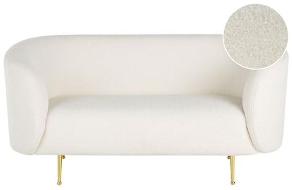 2-Sitzer Sofa Bouclé weiß LOEN