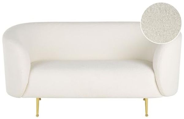 2-Sitzer Sofa Bouclé weiß LOEN