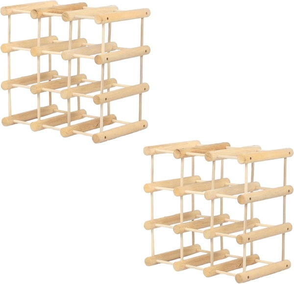 Modo24 Flaschenregal RW7 Eiche Nadelholz Massivholz Für 12 bis 76 Flaschen oder mehr, Weinregal Modular Flaschenregal Weinständer Flaschenständer