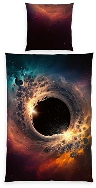 Schwarzes Loch Bettwäsche Set 2tlg. 135x200 cm 100% Microfaser