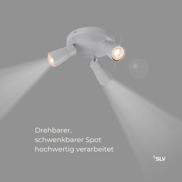 SLV PURI 2.0 Dome, Wand- und Deckenaufbauleuchte, rund, 3 x max. 6W GU10, grau - Wand- und Deckenleuchten Bild 2