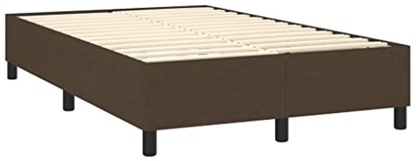 vidaXL Boxspringbett mit Matratze Dunkelbraun 120x200 cm Stoff, Härtegrad: H2 [3141844] Bild 4