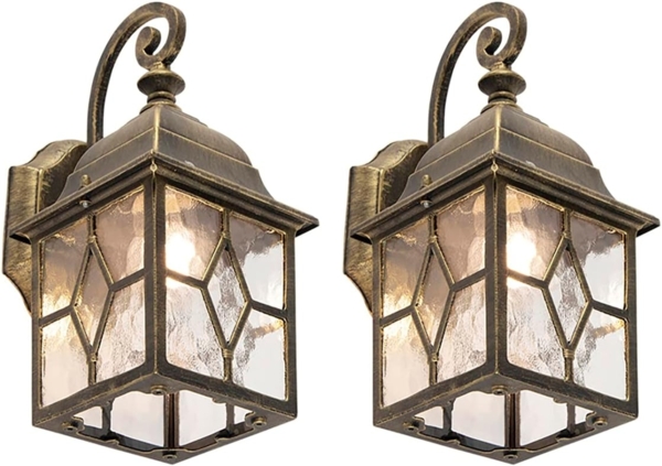 Qazqa Außen-Wandleuchte London, ohne Leuchtmittel, E27, Bronze, Landhaus, Aluminium, 1-flammig