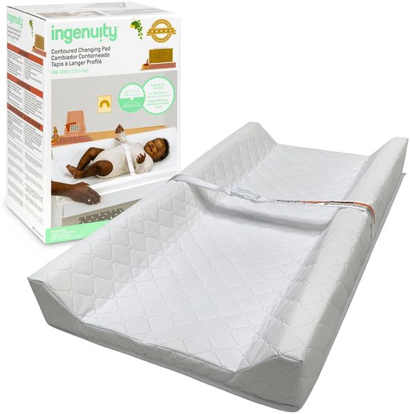 Summer by Ingenuity Konturierte Wickelauflage - Inklusive wasserdichter Wickelunterlage und Sicherheitsgurt mit Schnellverschluss