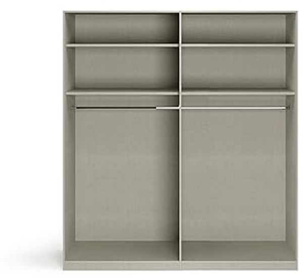 Rauch Möbel Alabama, Kleiderschrank für Schlafzimmer, Kinderzimmer, Wohnzimmer, Garderobe, Flur, 4-türig, Spiegel, mit Zubehör Basic, Farbe Weiß/Seidengrau, Breite 181 cm Bild 3