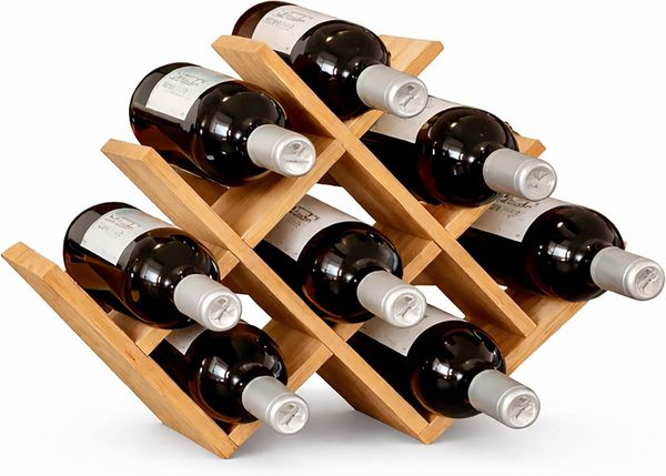 Relaxdays Weinregal aus Bambus für 8 Flaschen