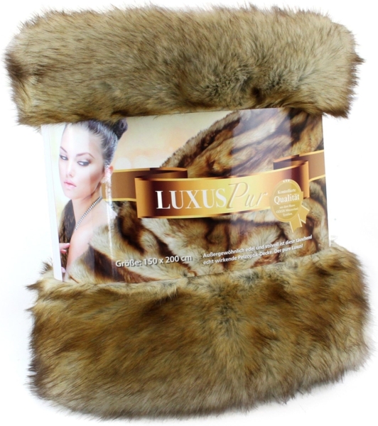 Wohndecke Fuchs Felloptik, Gözze, besonders wärmend, Kuscheldecke