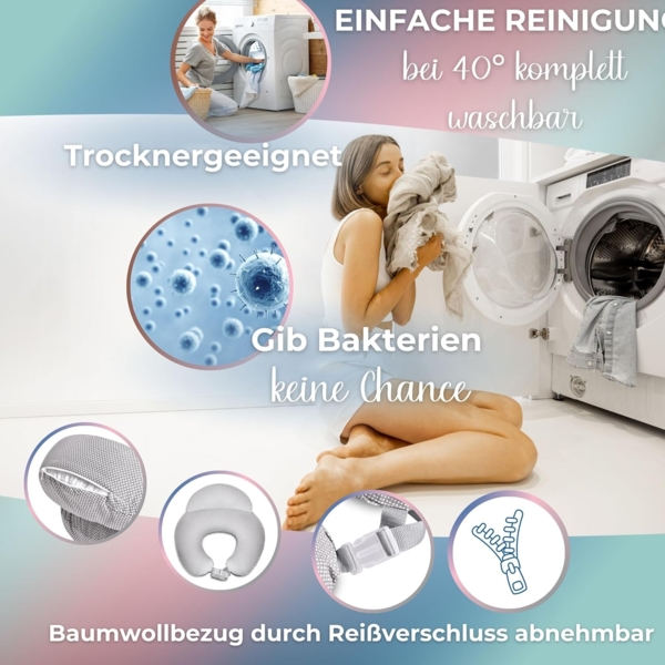 SEI Design Stillkissen Stillkissen mit verstellbarem Hüftgurt, entlastet Schultern und Nacken, zusätzliches Kissen als Barriere Bild 5