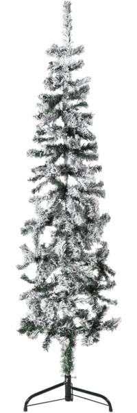 vidaXL Künstlicher Halb-Weihnachtsbaum mit Schnee Schlank 150 cm 344605