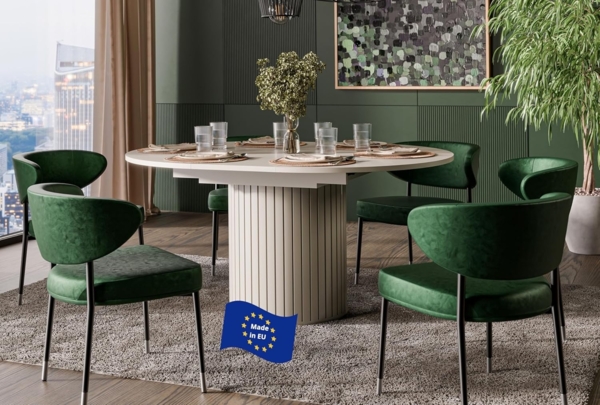 designimpex Esstisch Design Esstisch DO-9 rund Küchentisch Ausziehtisch Esszimmertisch oval, Esstisch, Esszimmertisch, Tisch, Ausziehtisch, Küchentisch, Esszimmer