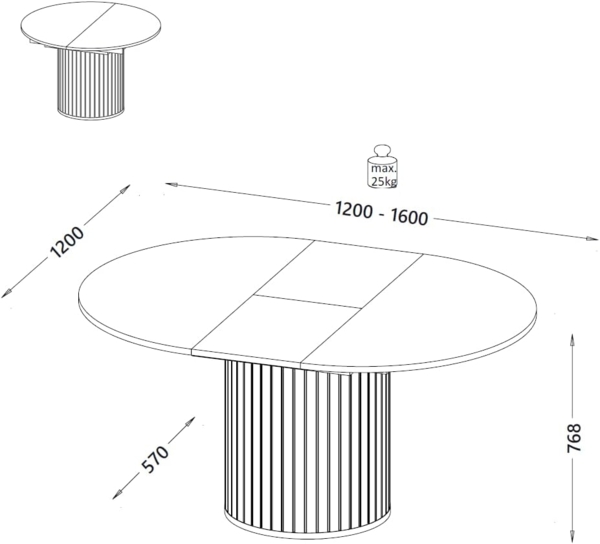 designimpex Esstisch Design Esstisch DO-9 rund Küchentisch Ausziehtisch Esszimmertisch oval, Esstisch, Esszimmertisch, Tisch, Ausziehtisch, Küchentisch, Esszimmer Bild 2