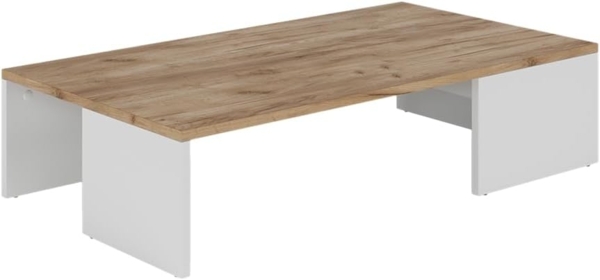 Couchtisch Hardi Weiß/Goldkraft Eiche 90 x 21.4 cm Vicco