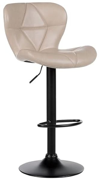 Set mit 2 Barstühlen VALETTA Kunstleder drehbar Helles Beige