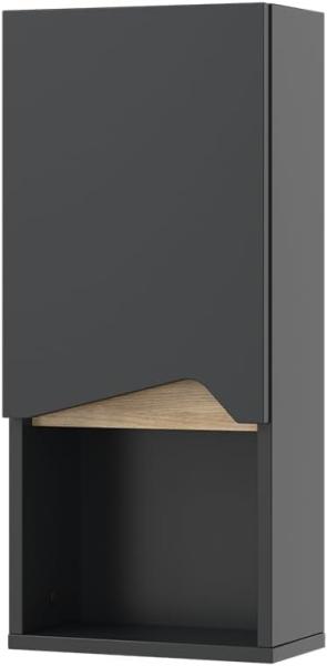 Vicco Hängeschrank Marelle Anthrazit Eiche 30 x 67 cm mit Tür und offenem Fach