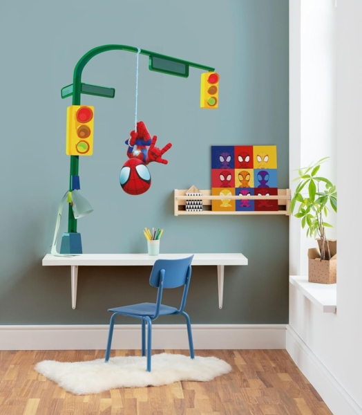 Komar Wandtattoo Spidey and His Amazing Friends Lamp Swing - Größe 50 x 70 cm (5 St), Künstler: Komar, selbstklebend, Wandsticker, Kinderzimmer