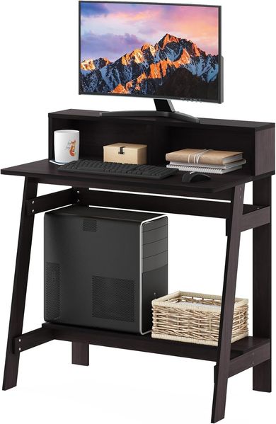 Furinno Simplistic Ein Rahmen-Computertisch, PC-Tisch, Bürotisch, Dunkle Walnuss, 80. 3 (Breite) x 90. 4 (Höhe) x 45. 5 (Tiefe) cm