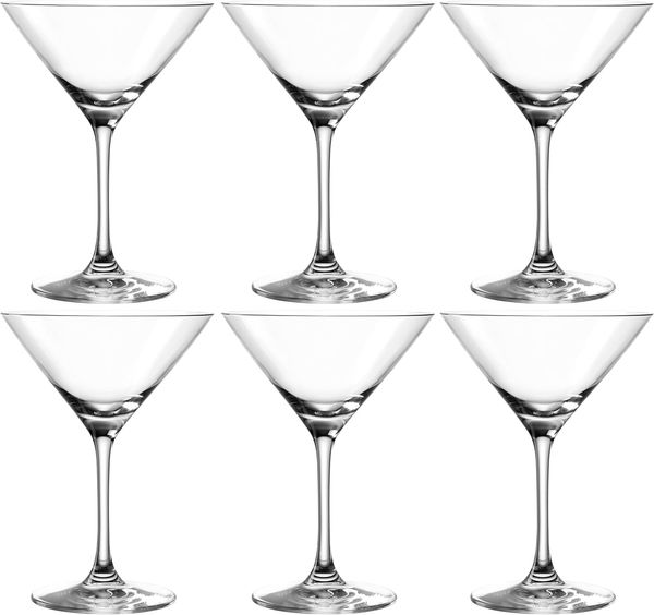 Leonardo Ciao+ Cocktailschale 6er Set, Cocktail Glas, Martiniglas, Extrem Stoßfest, 210 ml, 19835
