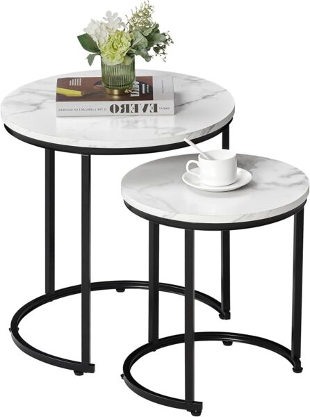 Vida Designs Nisttische, Marmor, H50. 5 x W48 x D48 cm Approx