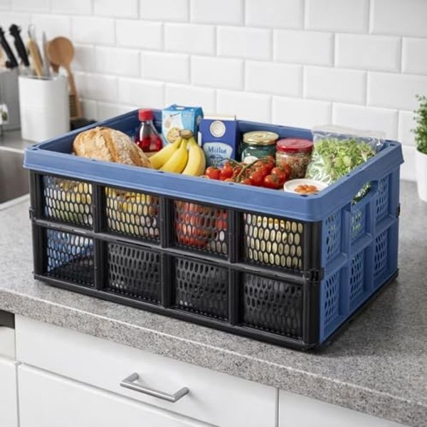Klappbox stapelbar 32 L Transportbox 48X35X24CM Einkaufskiste klappbar