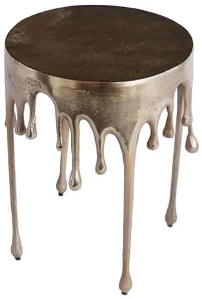 riess-ambiente Beistelltisch LIQUID LINE Ø50cm gold (Einzelartikel, 1-St), Wohnzimmer · Aluminium-Metall · rund · Tropfen-Design · Modern