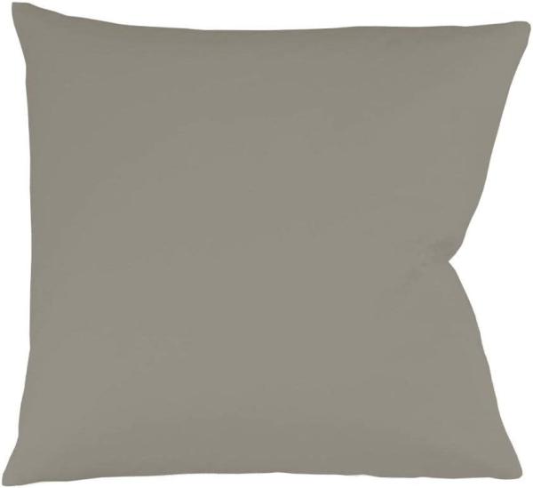 Fleuresse Mako-Satin Kissenbezug Bezug 80x80 cm uni mit RV 9021 grau