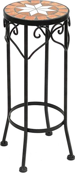 DanDiBo Blumenhocker Mosaik Rund 46 cm Blumenständer 12011 Beistelltisch Pflanzenständer Mosaiktisch