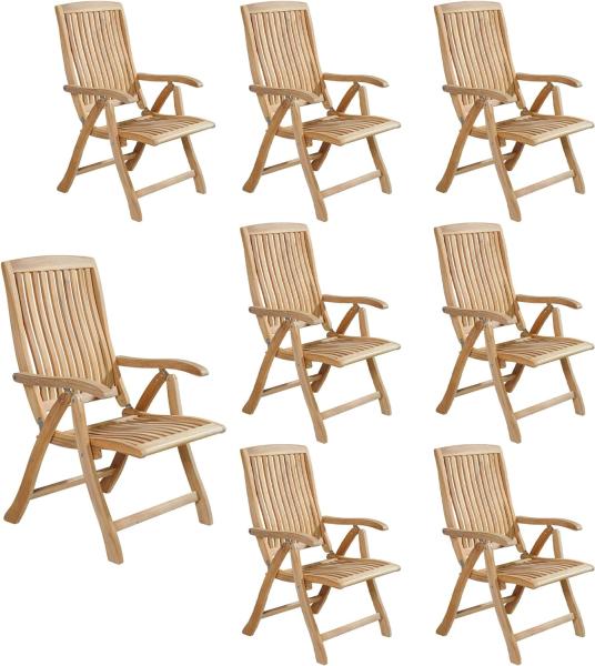 LC Garden Birmingham 8er Set Teak Hochlehner